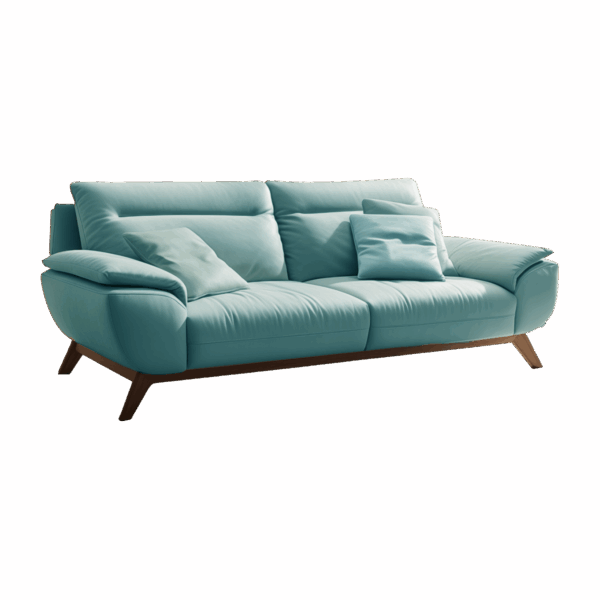 Leather Sofa with Tufted Back